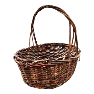 1970s Dark Willow Gathering Basket