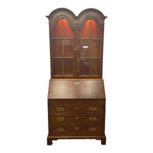 Vintage Henredon Folio 10 English George III Walnut Secretary Desk & Hutch