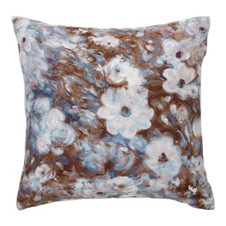 Friends and Anemones Coffee Pillow on Cotton/Linen Blend For Sale