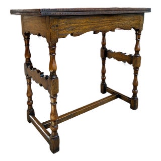 Antique English Game Table Flip Top Victorian Oak C1880 Mahjong Square Table For Sale