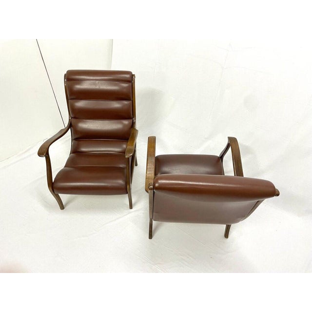 Living Room Chairs with Ribbed Backrests by Ezio Longhi for Elam, Italy, 1960s, Set of 2 For Sale - Image 6 of 7