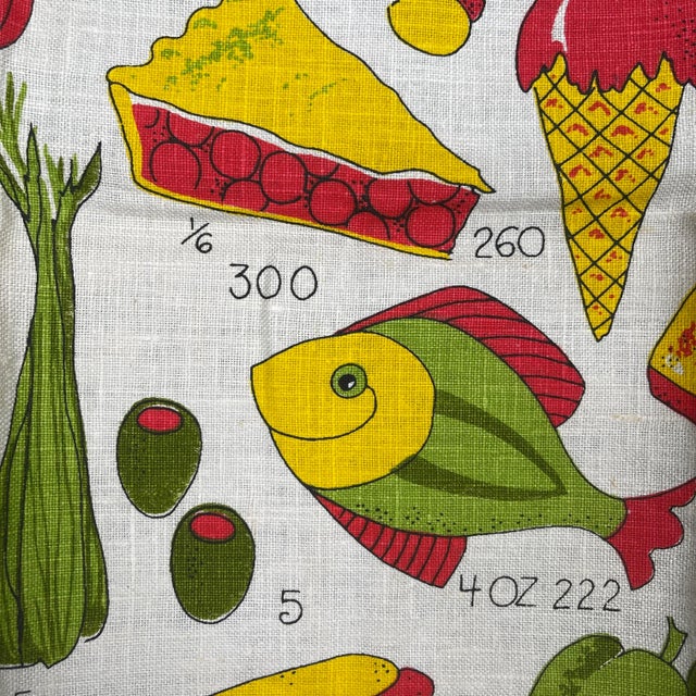 Mid-Century Modern 1960s Mid-Century Modern Parisian Prints Linen Kitchen Tea Towel For Sale - Image 3 of 12