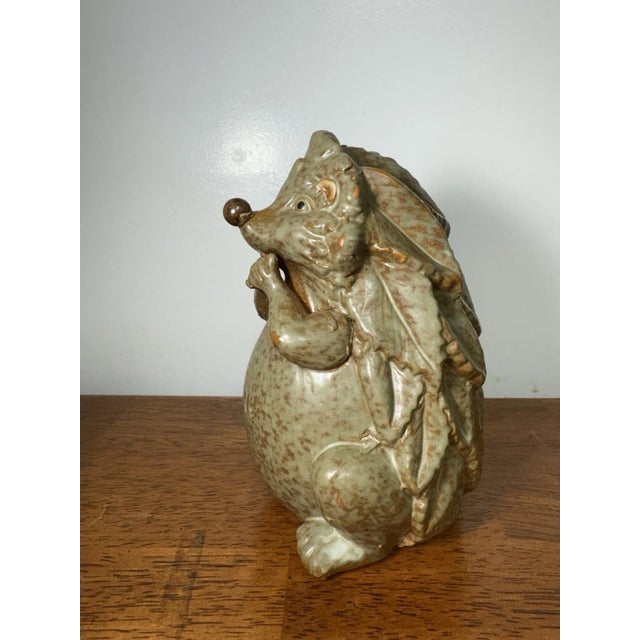 Art Deco Hedgehog Figurine Vintage Ceramic Animal Statue Woodland Collectible For Sale - Image 3 of 8