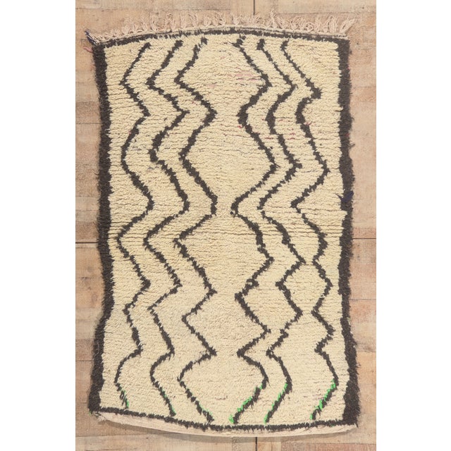 Vintage Azilal Boucherouite Moroccan Rug, 03'07 X 05'09 For Sale - Image 10 of 10