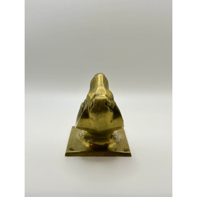 Vintage Solid Brass Ram Head Wall Mount | Hollywood Regency Animal Bust Decor For Sale In Chicago - Image 6 of 7