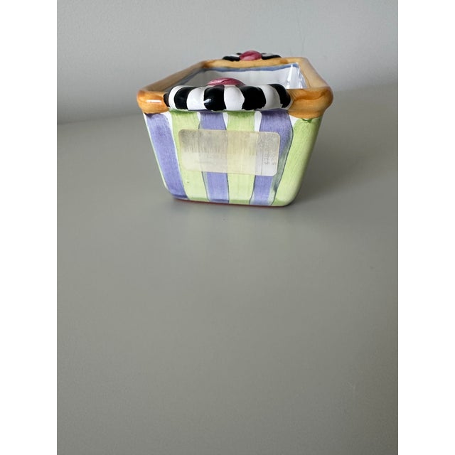 Adorable little loaf pan in Mackenzie-Childs' now-discontinued "Piccadilly" pattern. Purchased ~2018 at the Mackenzie-...