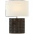 Kelly Wearstler for Visual Comfort Signature Struttura Medium Table Lamp in Crystal Bronze with Linen Shade For Sale
