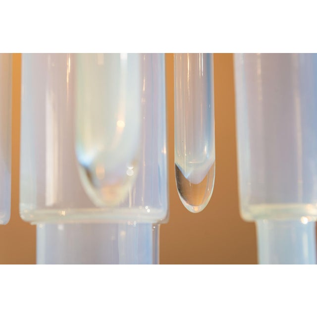 Model LS 146 Ceiling Fixture with Blown Opaline Elements by Carlo Nason for AV Mazzega, Italy, 1970s For Sale - Image 9 of 14