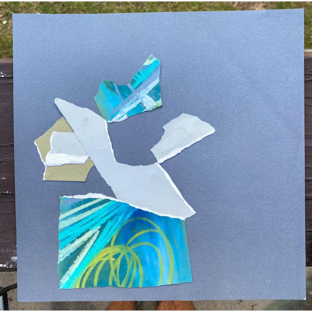 "Mahalo Ii" Contemporary Abstract Original Mixed-Media Collage on Paper by Zac Woodiel For Sale - Image 4 of 4