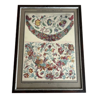 Antique Framed Print of Persian and Indian French Textile Designs For Sale