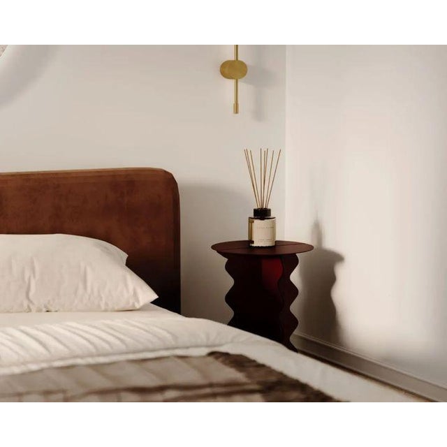 Metal Round Wave Modern Metal Designer Side Table For Sale - Image 7 of 12