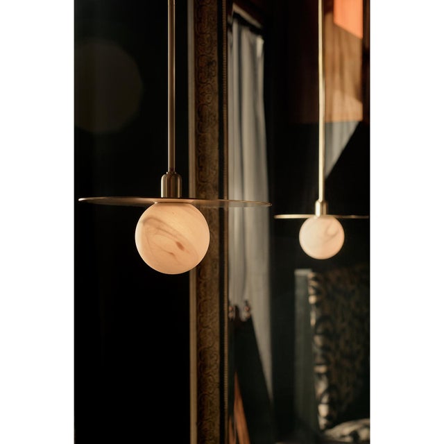 Contemporary Rhoads Triangular Pendant, Natural Brass For Sale - Image 3 of 9