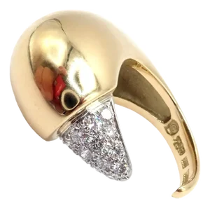 Tiffany & Co. Elsa Peretti Yellow Gold Diamond Bird Ring