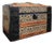 Small Victorian Dome Top Embossed Tin Steamer Trunk. For Sale