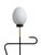 Mid-century Italian classic floor lamp in the manner of Stilnovo design style. White opaline "egg" lampshade, black cast...
