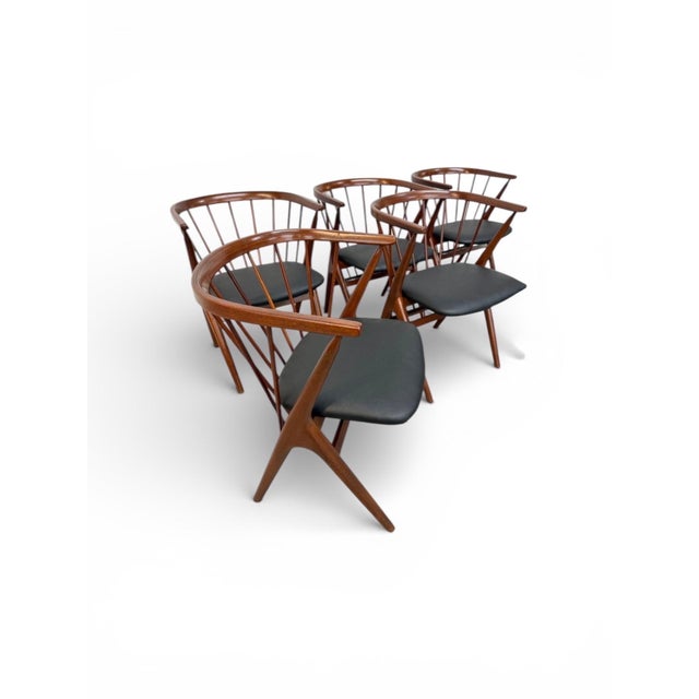 This rare set of six 1960’s Mid-Century Danish Modern dining chairs by Sibast Furniture showcases the finest in...