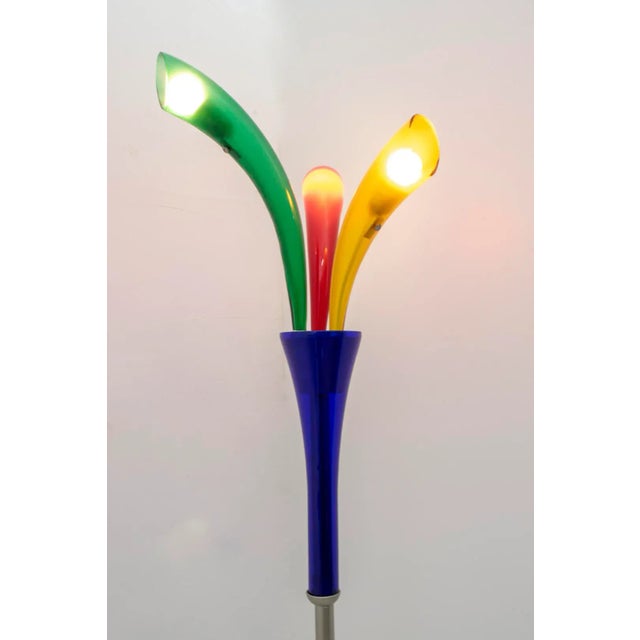 Metal Italian Murano Glass Model Fireworks Floor Lamp from Barovier & Toso, 1990s For Sale - Image 7 of 9