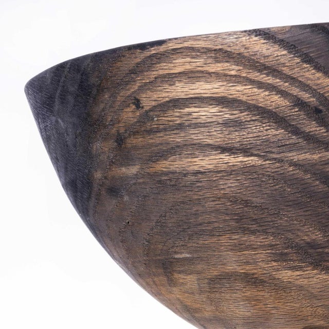 Ebonised Oak Hand Turned Bowl from Tyler & Tara For Sale - Image 5 of 11