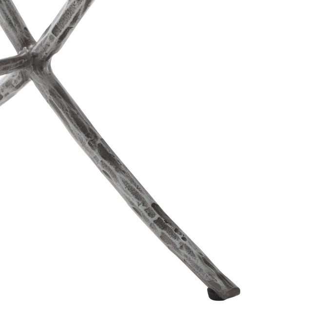 Early 21st Century Debbie Square Metal Accent Table in Silver with Glass Top For Sale - Image 5 of 8