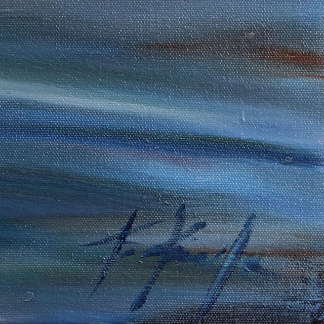 What Remains - Sublime Abstract Blue Coastline Seascape Original Artwork by Kathleen Keifer For Sale - Image 9 of 9