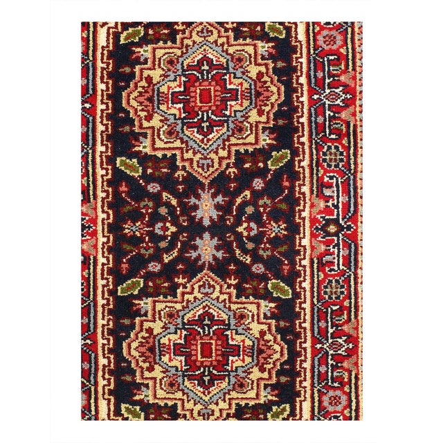 Indo Serapi design rug. Handmade Hand-knotted in fine lambswool. Lamb's Wool on a Cotton Foundation Vegetable Dyed Hand-...
