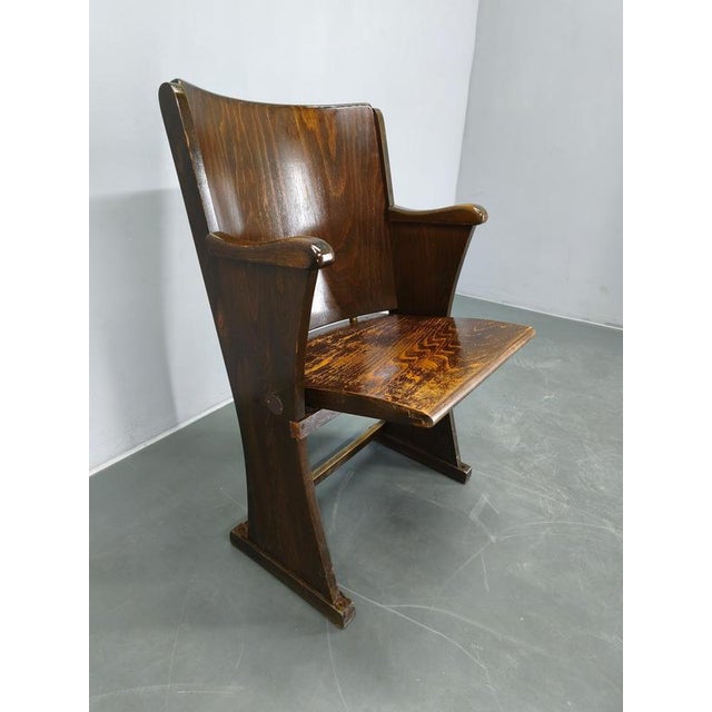 Vintage Cinema Chair in Beech, 1950s For Sale - Image 12 of 13