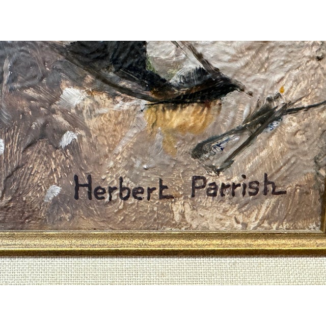 Modern Herbert Parrish :Roses & Mirror" Floral Still Life For Sale - Image 3 of 4