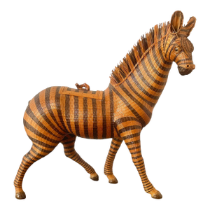 Vintage Shanghai Handicrafts Zebra Basket