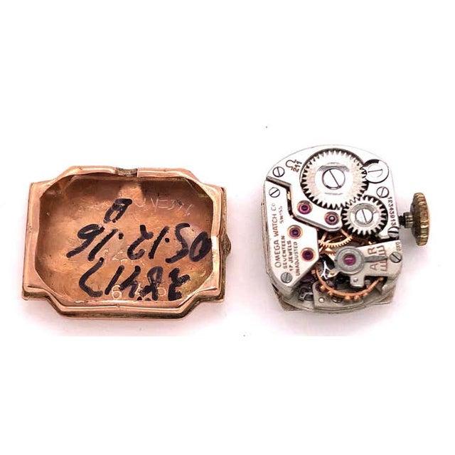 Metal 14 Karat Yellow Gold Omega Ladies Wristwatch 17 Jewels Unadjusted Vintage For Sale - Image 7 of 9