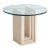 Post Modern Travertine Side Table With Glass Top For Sale