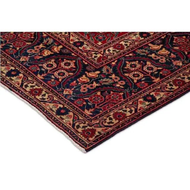 Textile 1960s Old Persian Tabriz Area Rug 10’0″ X 13’10” For Sale - Image 7 of 10