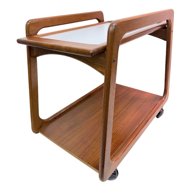Danish Teak Serving Trolley with Removable Tray from Sika Møbler, 1960s For Sale