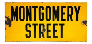 1960s New York City Yellow Street Sign, "Montgomery Street"