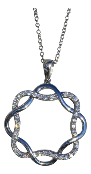 The Aitana: Ladies 14K Infinity Twist Diamond Necklace