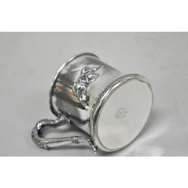 Antique Forbes Silver Co Art Nouveau Floral Monogramed Silver Plated Shaving Mug For Sale - Image 13 of 15