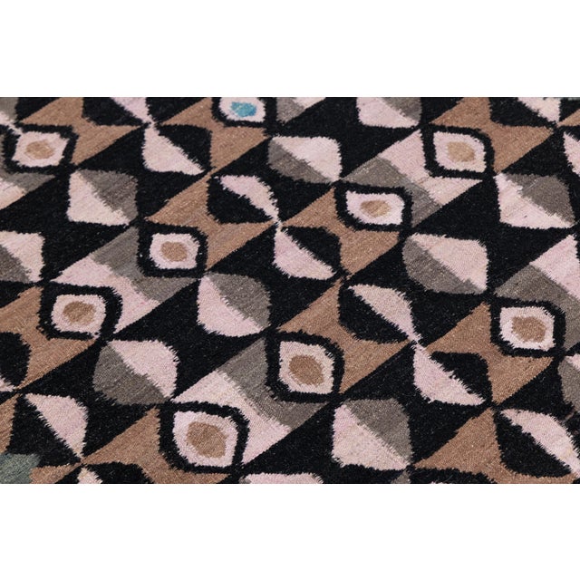 Modern Handmade Kilim Wool Runner – Flatweave Abstract by Apadana For Sale - Image 10 of 10