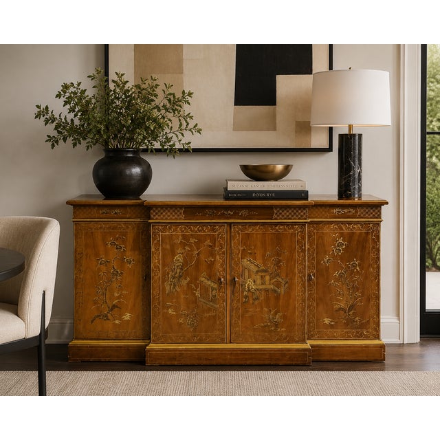 A stunning and hard-to-find piece from Drexel Heritage’s coveted **Et Cetera** collection. This Chinoiserie credenza is a...