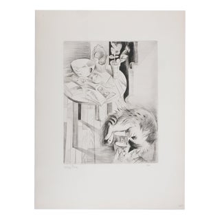Mily Possoz, The Cat on the Stool, Original Signed Engraving For Sale