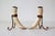A pair of antique 19th century game animal horns mounted on metal stands. Created during the 19th century, each of this...
