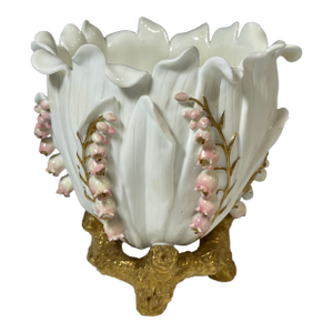 Antique Lily Flower Footed Vase / Planter by Moore Brothers