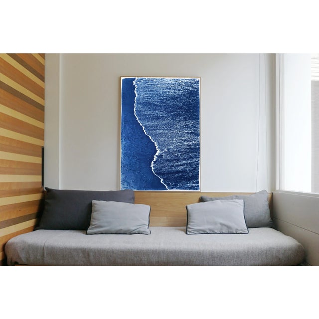 2021 "Costa Rican Beach Foam" Handmade Cyanotype Print on Watercolor Paper For Sale In Miami - Image 6 of 7