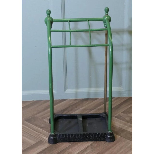 Victorian Brass and Cast Iron Umbrella Stand For Sale - Image 3 of 8