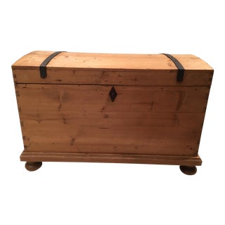 19th C. Belgian Pine Trunk For Sale