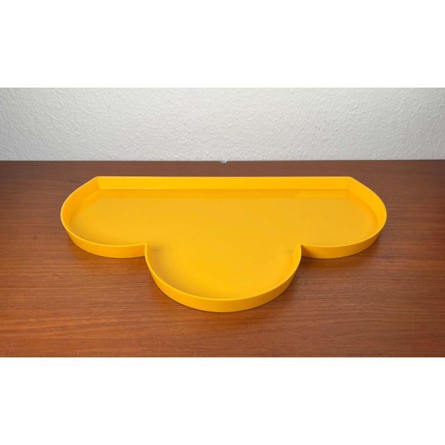 Postmodern Italian Yellow Plastic Tray from Guzzini, in Very Good conditions. Designed 1980 to 1989 This piece has an...