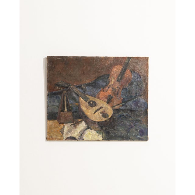 Early 20th Century France Brown Canvas Painting For Sale In Greensboro - Image 6 of 15
