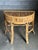 Boho Chic 1970s Burnt Bamboo and Rattan Demilune Console Table For Sale - Image 3 of 12