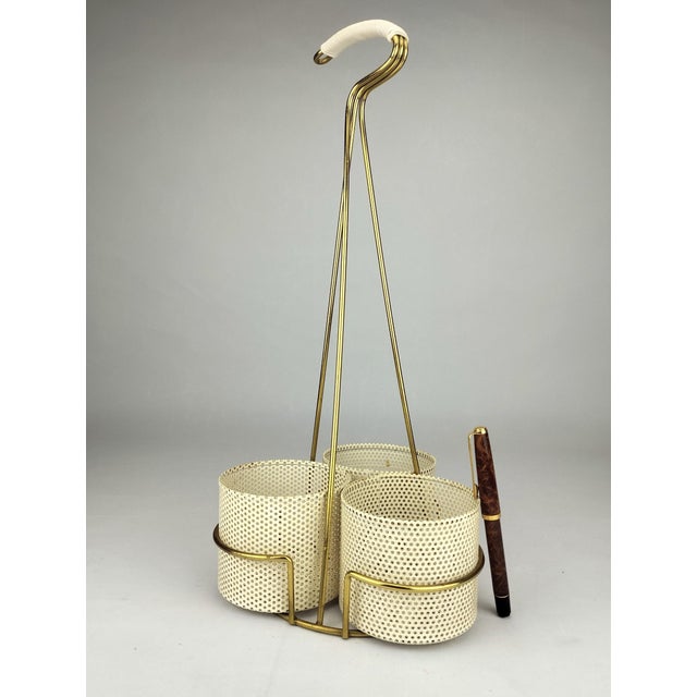 Gold Mid-Century Modern Perforated Metal Bottle Holder, 1950s For Sale - Image 8 of 9