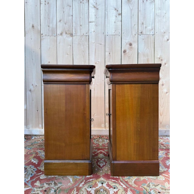20th Century Louis Philippe Wood Bedside Tables, Set of 2 For Sale - Image 5 of 7