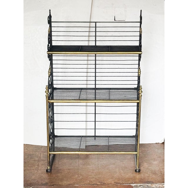 French Large French Boulangerie Stand or Baker's Rack of Wrought Iron and Brass For Sale - Image 3 of 12