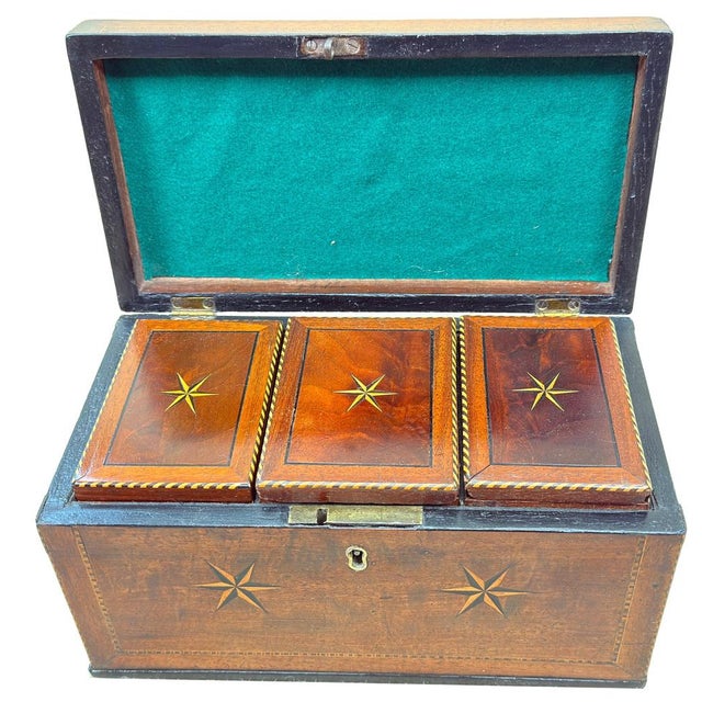 A Very Good Quality Georgian 18th Century Mahogany Rectangular Tea Caddy, Of Good Colour And Patina Throughout, Having...